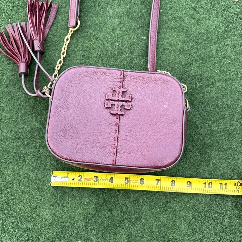 CUTE Tory Burch Miller Crossbody Leather Handbag. Burgundy Color ~Very NICE!